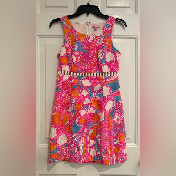 🌴 Lilly Pulitzer Iggy Shorely Blue “Feeling Tanked” Mini Shift Dress – Size 2 - Picture 2 of 6